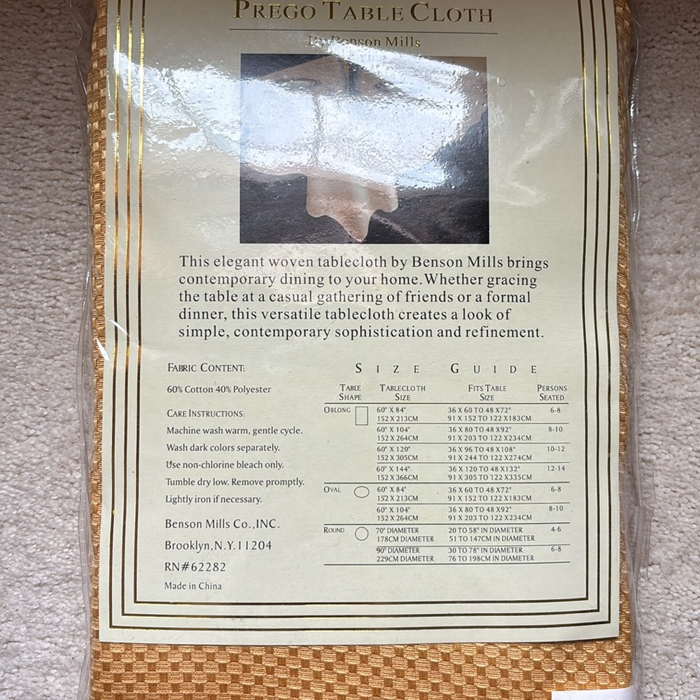 Table cloth NWT Tan Waffle Weave Table Linen NWT - Picture 11 of 11
